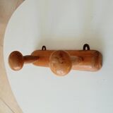 Vintage folk art wall coat rack