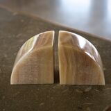 Orange onyx bookends