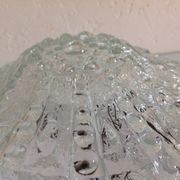 Plafonnier rond en verre bullé  / vintage années 60-70