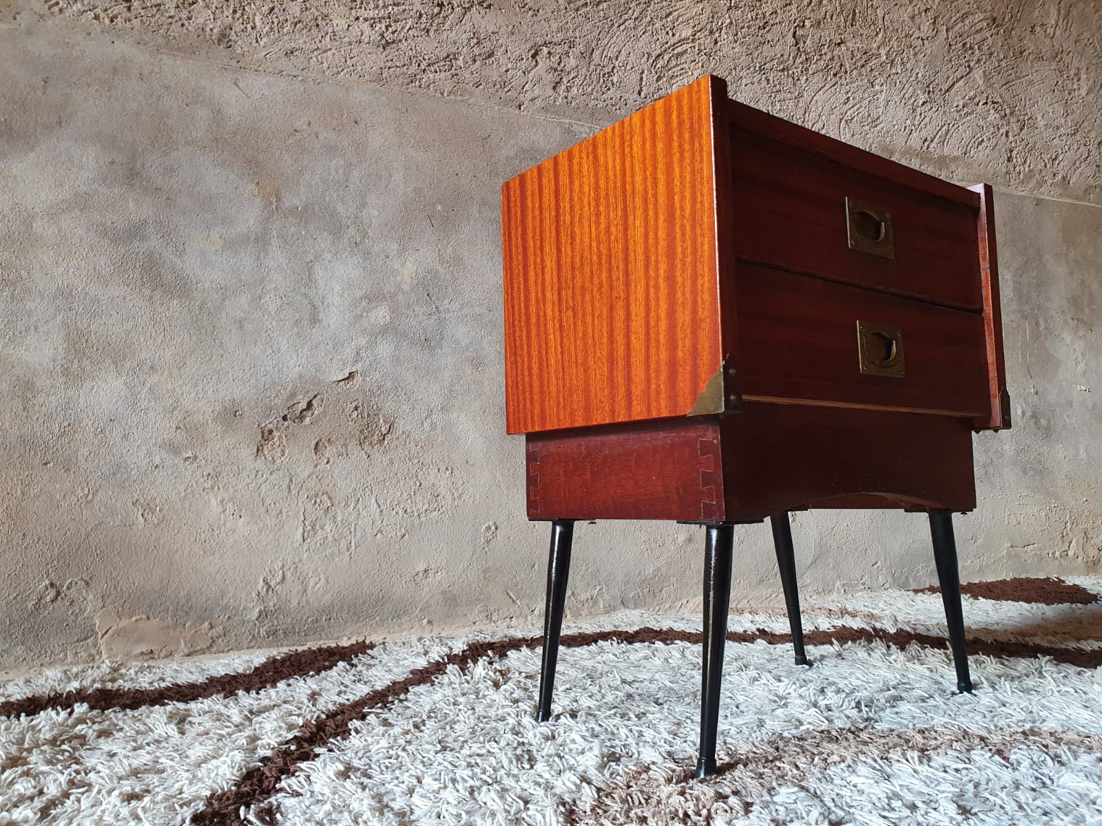 Scandinavian bedside table two drawers