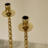 Pair of mid-century Swedish brass candle holders