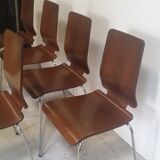Set of 6 Danish thermoformed chairs
