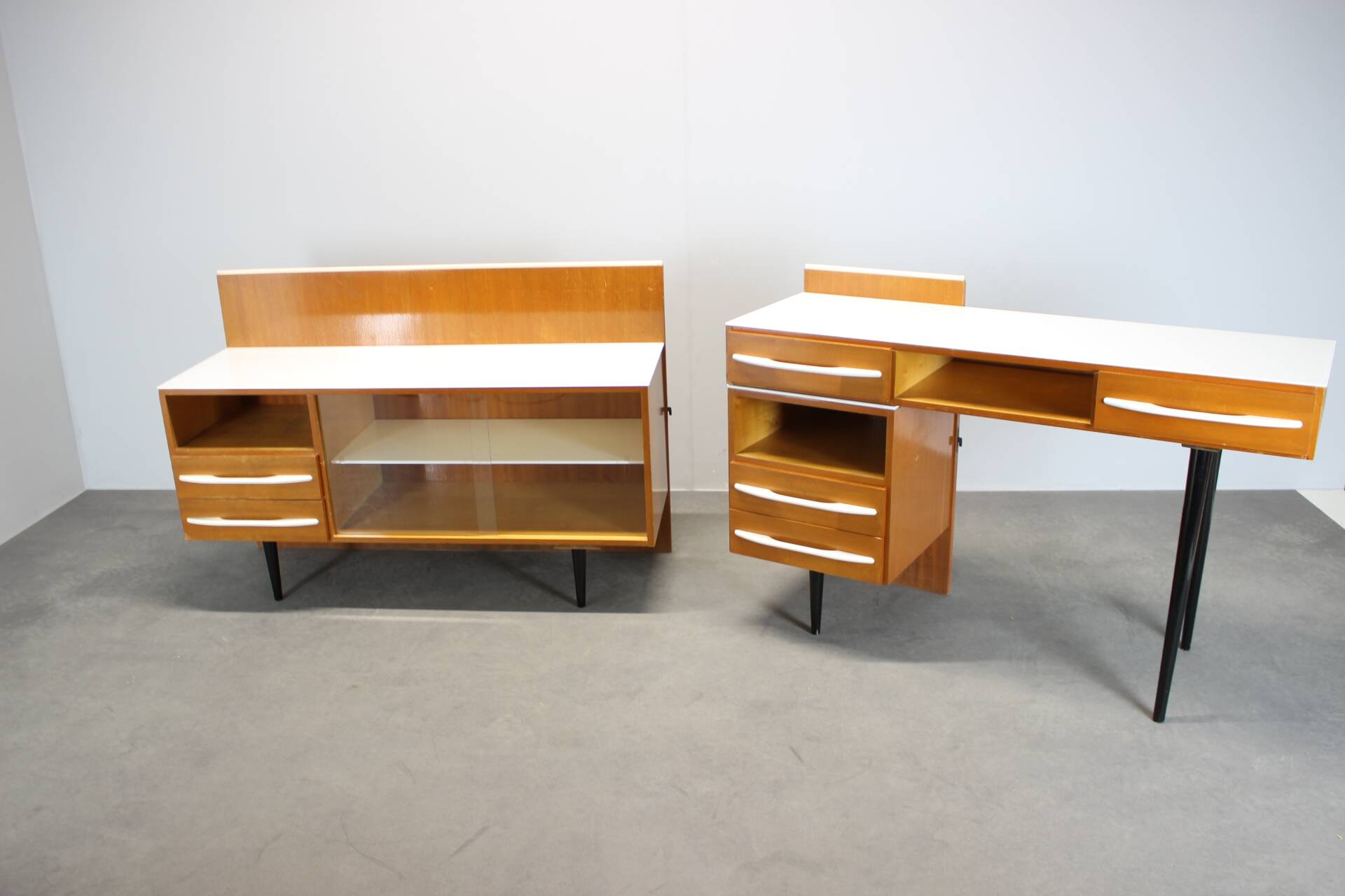 Modular desk and mid-century storage unit by Mojmír Požár, UP Závody, 1960s