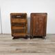 Art Decò walnut bedside tables with door and drawer