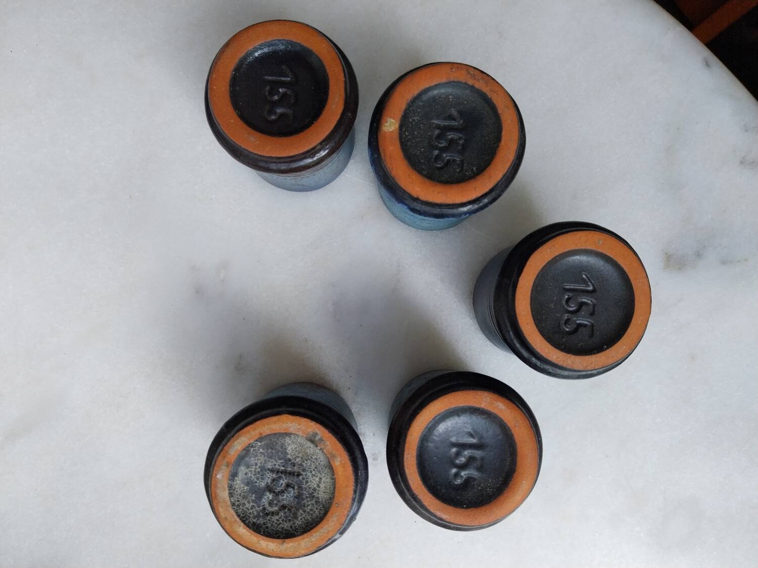 5 ceramic candle holders