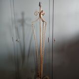 Twisted wrought iron floor lamp base, circa 1940