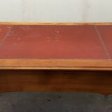 Louis XV Style Desk - Cherry Wood - Red Leather Top - with Extensions