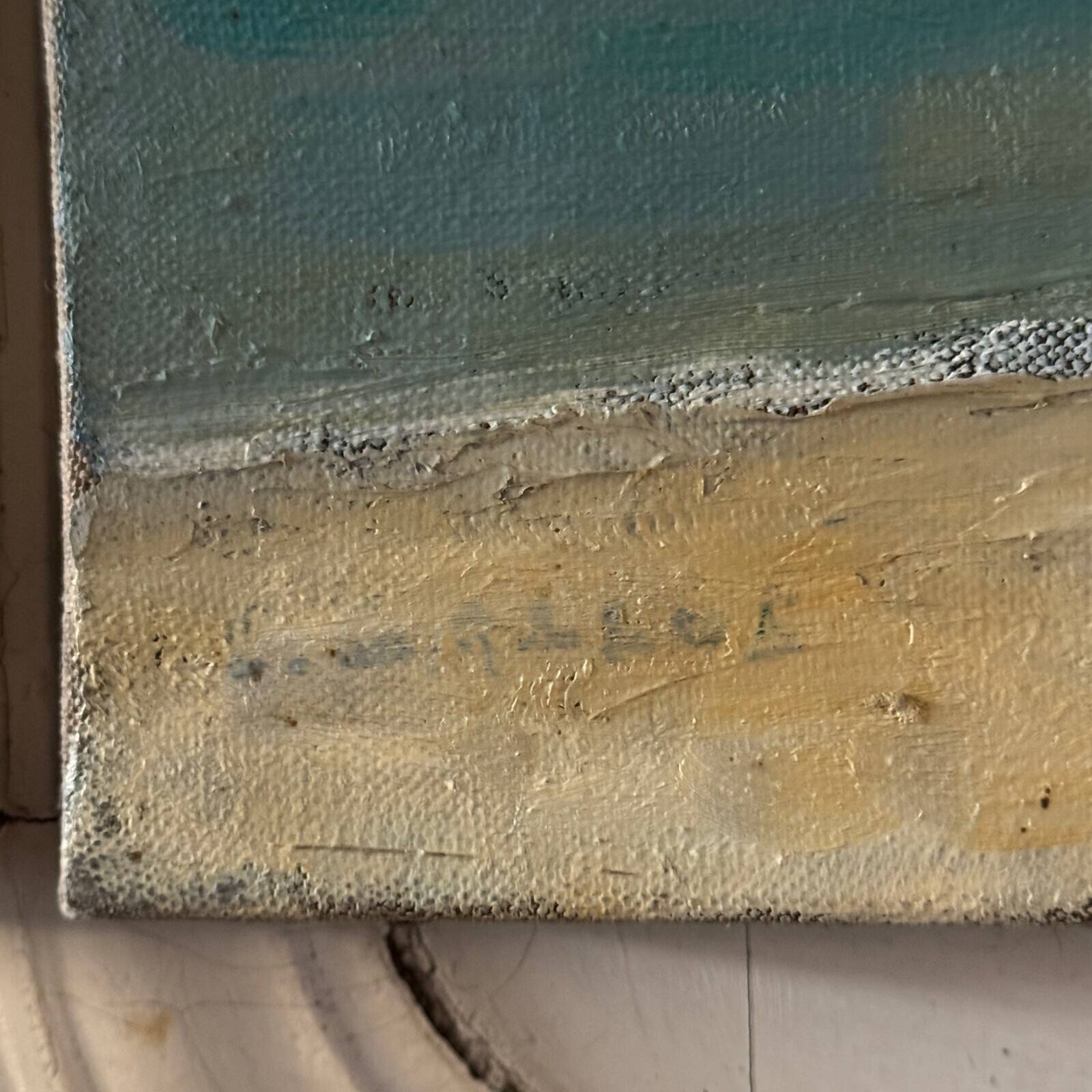 Oil on canvas 20th century beach and fishing boats by G. Carlos