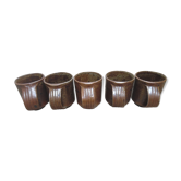 Cinq tasses à café en grès