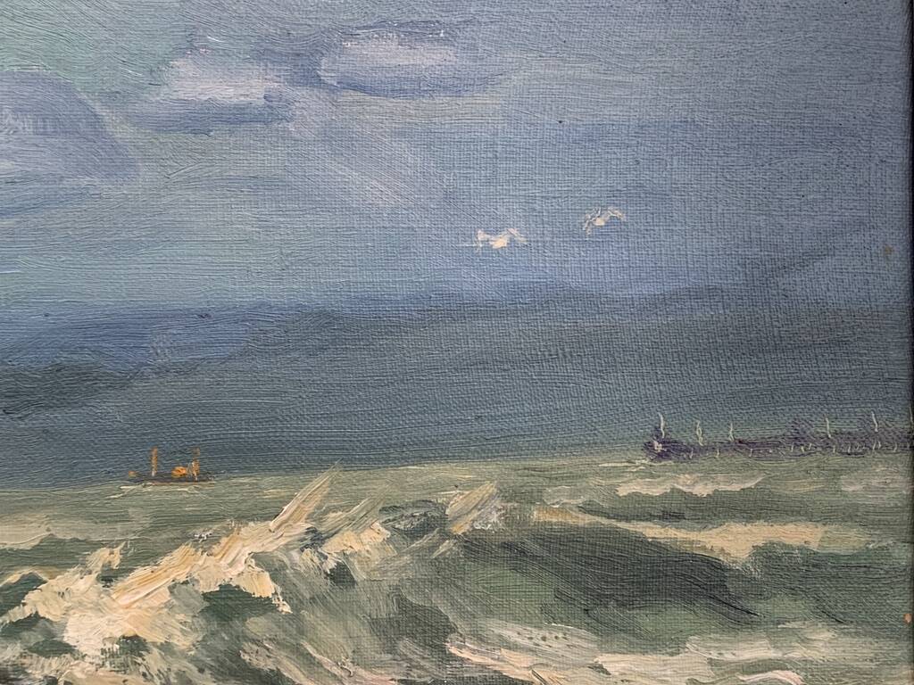 Oil on canvas Léon Londot 1876-1953 "Storm at sea"