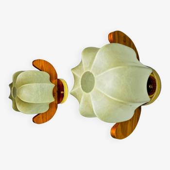 Pair of “cocoon” wall lights, Italy, 1960