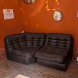 Pair of leather Gamba armchairs from the 1970s.