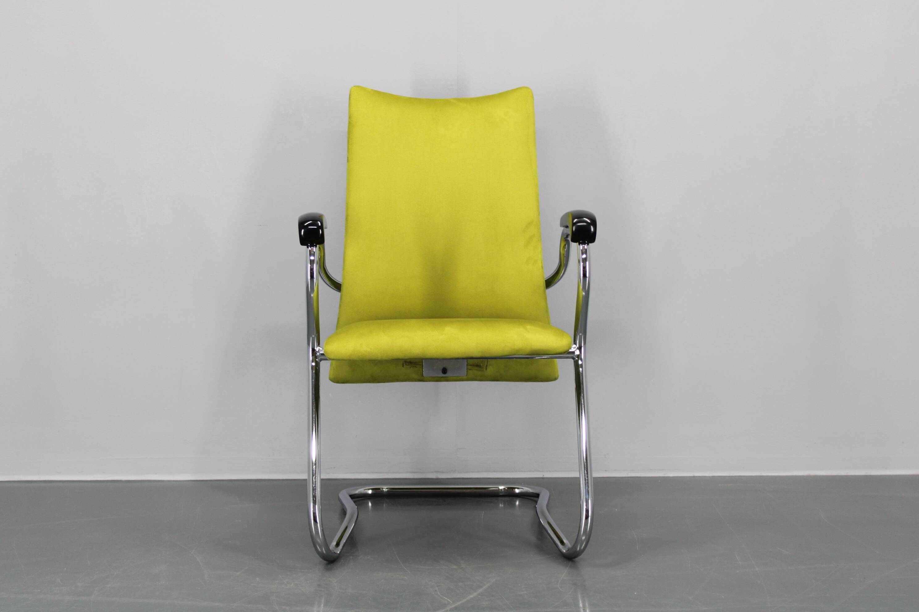 1970s German Tubular Armchair or Desk Chair, Restored