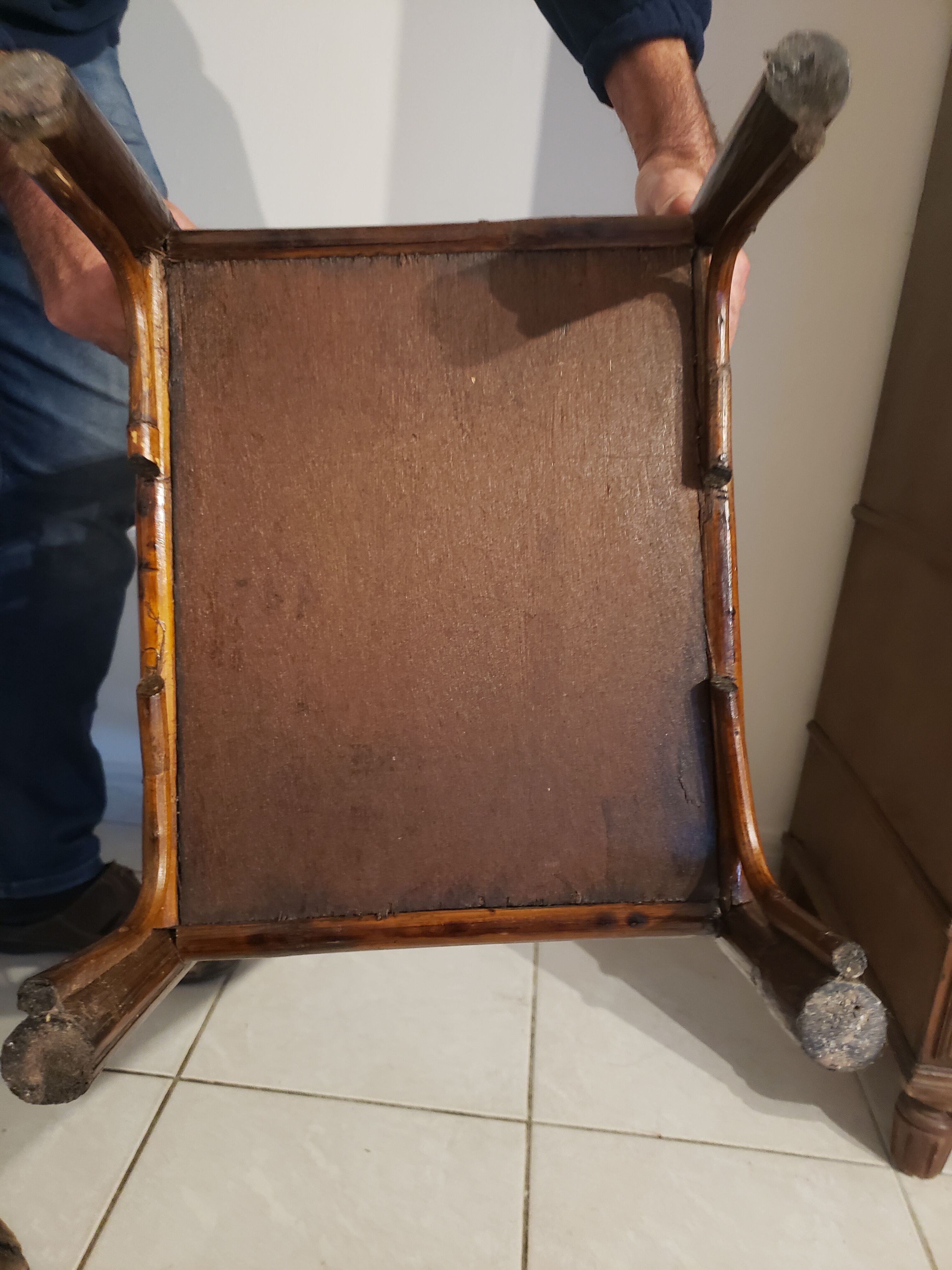 Bamboo and rattan shelf