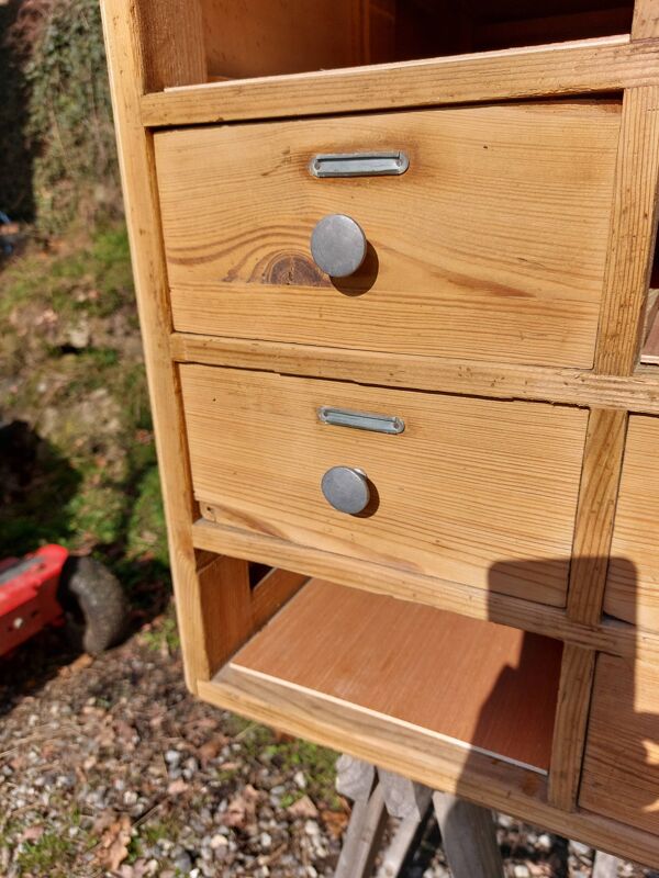 meuble de métier en bois, meuble à tiroirs