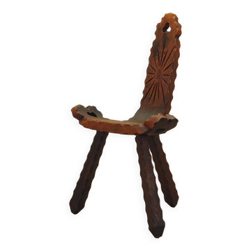 Pine chair, brutalist design, 1950s, made in Spain