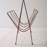 1960s Scandinavian Vintage Metal Magazine Rack