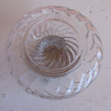 Old spiral glass inkwell with metal cabochon early XXth century