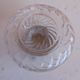 Old spiral glass inkwell with metal cabochon early XXth century