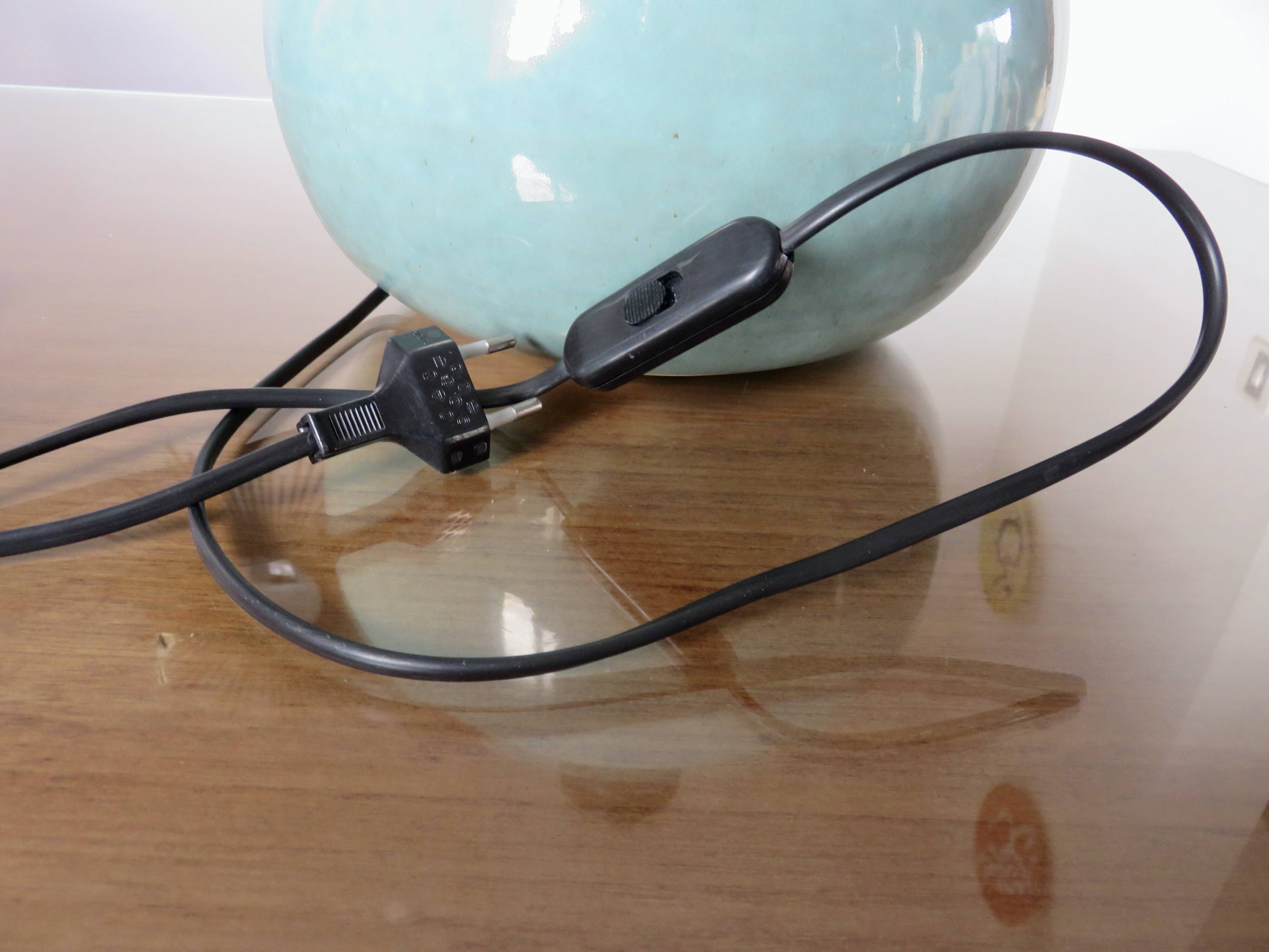 Lampe en céramique et laiton