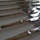 12 table knives silver metal handles & stainless steel blades 22 cm