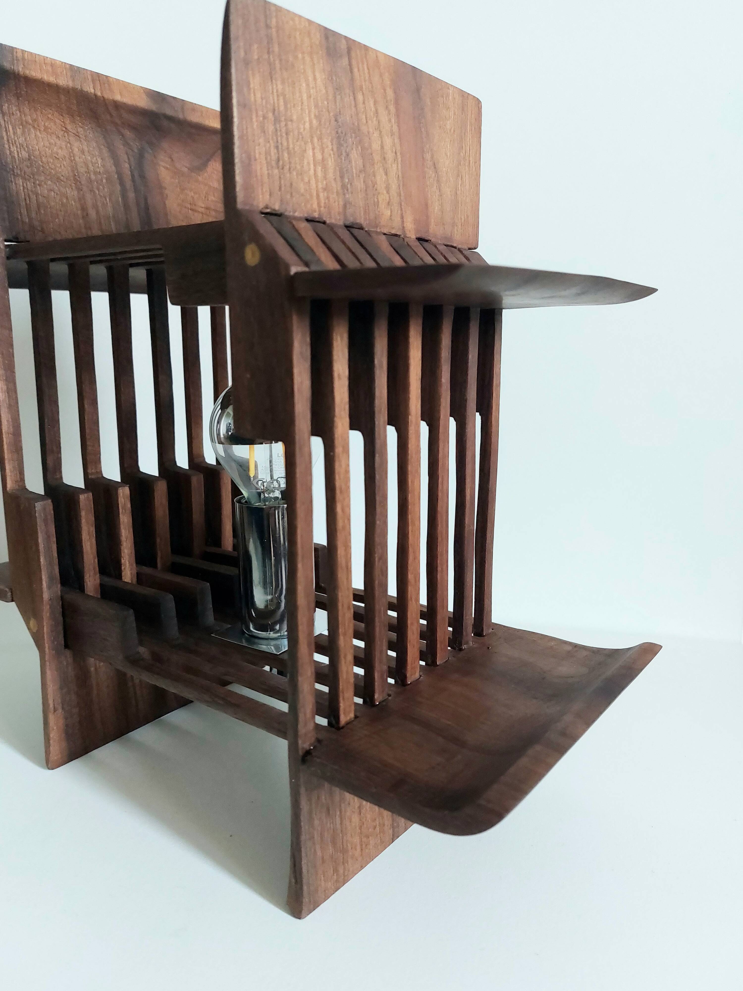 Solid teak design lamp