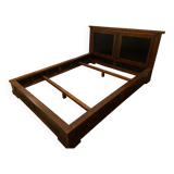 Handcrafted solid wood double bed and its superb headboard / bedside table