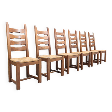 Lot de 6 chaises vintage Razor Blade