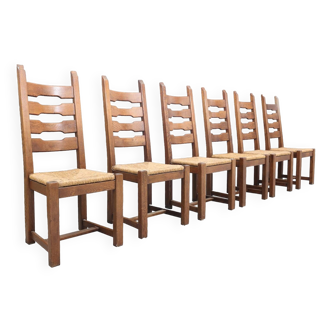 Ensemble de 6 chaises vintage à lame de rasoir