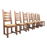 Ensemble de 6 chaises vintage à lame de rasoir