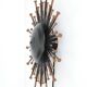 Rare large Dantoft “Sunburst” wall lamp / black / copper / mid-century design / 1960s