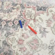 8x12 Large Vintage Pale Red & Blue Persian Rug, Oriental Rustic Carpet
