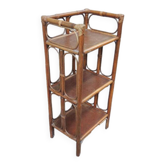 Old Small Rattan Shelf 3 Levels