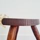 Tripod stool in solid wood - brutalist plant stand