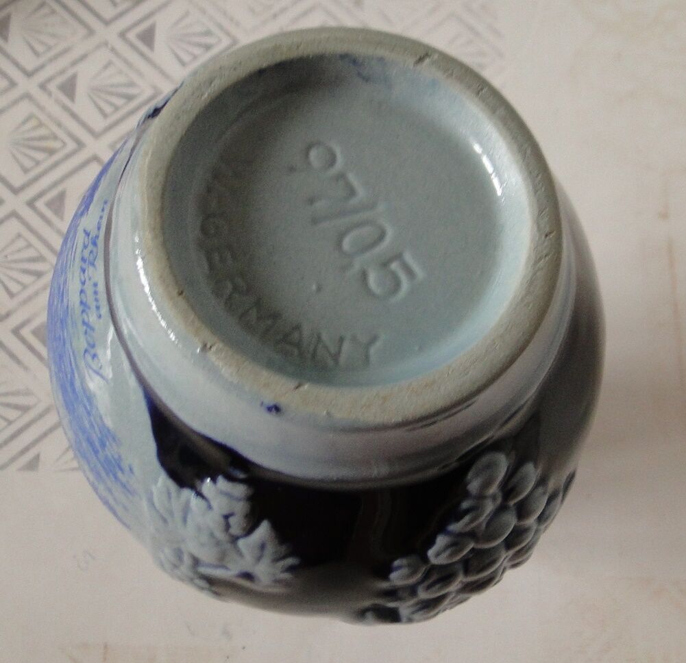 Pichet à vin faience bleu cobalt west germany