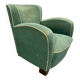 Fauteuil Art déco danois en mohair vert, années 1930-1940