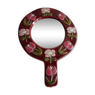 hand mirror by François LEMBO, superb 18x25cm