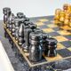Vintage Italian genuine alabaster chess set with carved pieces, 1970