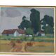 Mid Century Swedish Oil on Canvas – “Village” by Richard Björklund