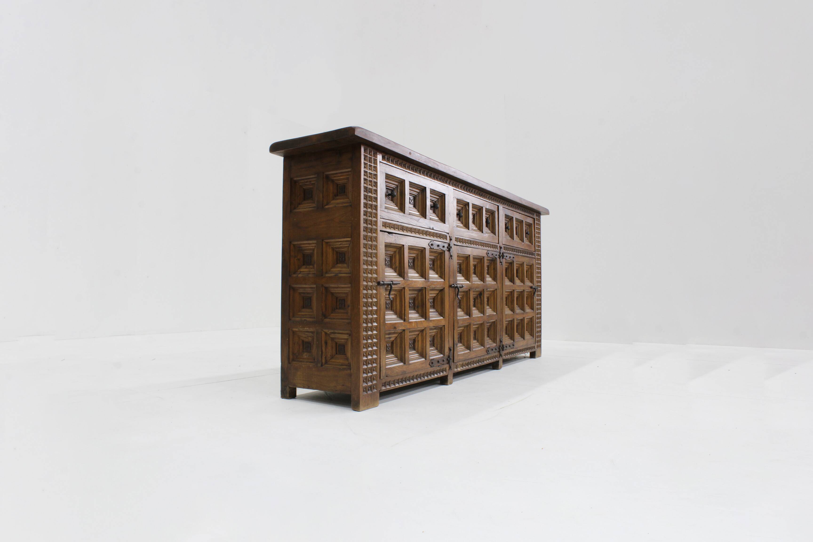 Spanish Brutalist Sideboard solid wood