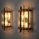 Pair of Venini wall lamps, cut glass, Murano, Italy, 1970