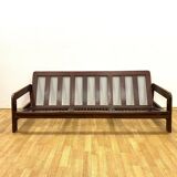 Canapé rétro, structure en bois massif, années 1970