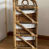 Bamboo and rattan drawer cabinet