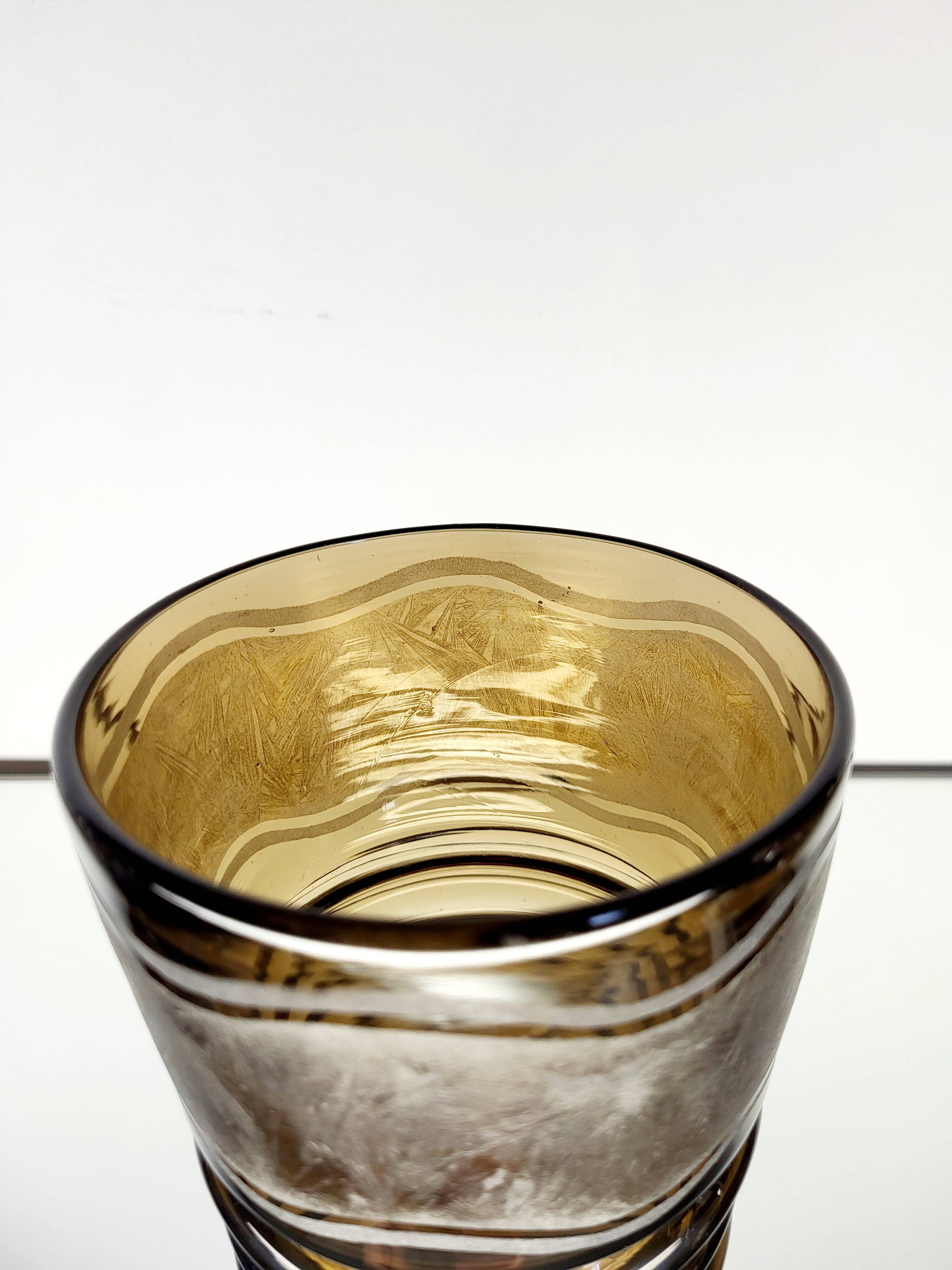 Uranium de glaçure annagroen Vaas Art Déco, avec décor en relief et gezuurd