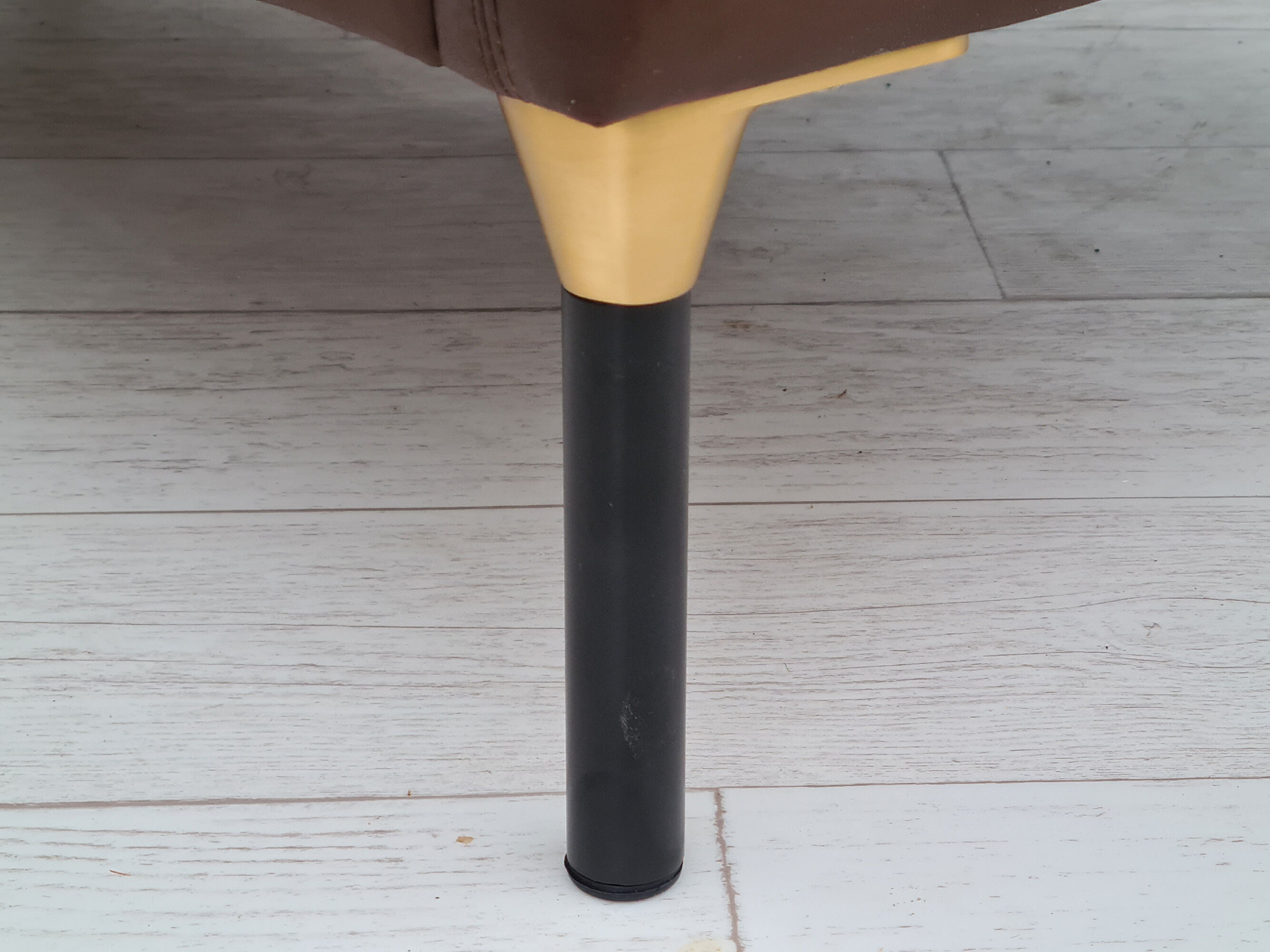 Danish 2-seater sofa, original brown leather, 70s