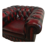 Chesterfield armchair burgundy leather
