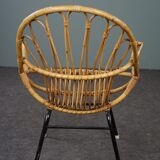 Rattan armchair with armrests Dutch Design 1960