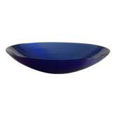 Blue glass salad bowl