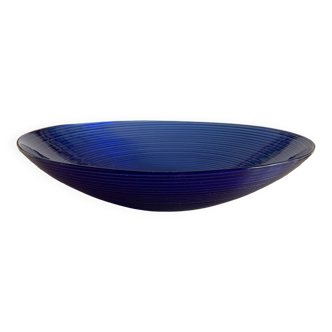 Blue glass salad bowl