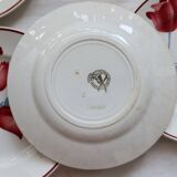 6 vintage earthenware flat plates from the Moulin des Loups Simone series